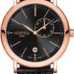 ROAMER Vanguard Black Leather Strap Stainless Steel Bracelet