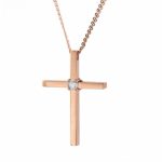 ΣΤΑΥΡΟΣ  K14 ΡΟΖ ΧΡΥΣΟ ΜΕ ΖΙΡΓΚΟΝ