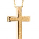 Χρυσός σταυρός 14 καράτια μοντέρνος  διπλής όψης