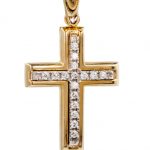 Χρυσός σταυρος classic Val'Oro Κ14 με πέτρες