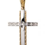 Σταυρός δίχρωμος Val'Oro Κ14 γυναικείος
