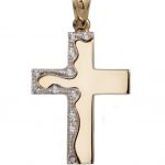 Χρυσός σταυρός Val'Oro wave Κ14 γυναικείος