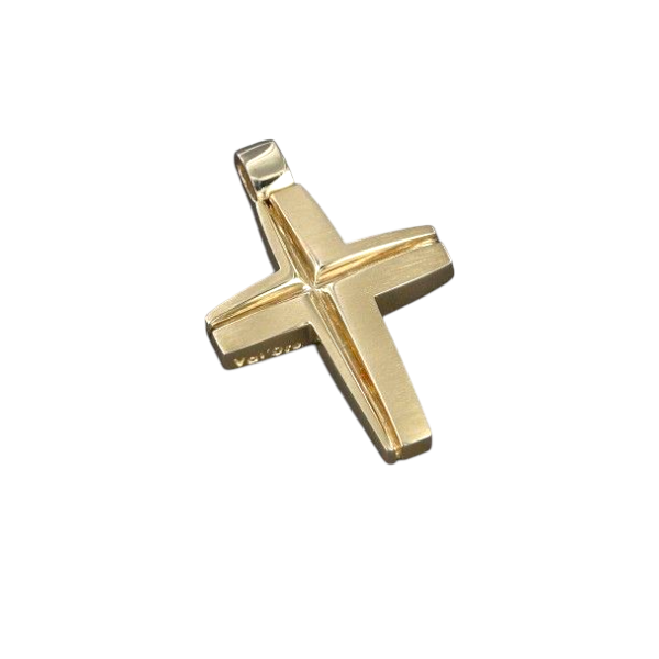 ST030155K-600x600 Σταυρός βαπτισης Val’ Oro διπλής όψης χρυσός Κ14 - Image 1