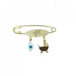 Παραμάνα baby χρυσή με ματάκι και καρότσι Κ14