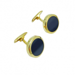 Μανικετόκουμπα χρυσά με μαύρο όνυχα