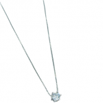 Κολιέ Μονόπετρο Από Επιπλατινωμένο Ασήμι 925°