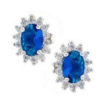 Σκουλαρίκια blue ροζέτες ασημένια 925°