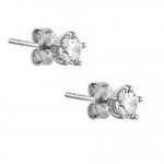 Σκουλαρίκια classic μονόπετρα  ασήμι 925°