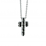 Ατσάλινος ανδρικός σταυρός Visetti με μαύρα στοιχεία