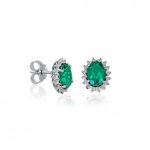 Λευκόχρυσα Georgia σκουλαρίκια Κ14 ροζέτες