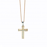 ΡΟΖ Χρυσός σταυρός Κ14 γυναικείος val'oro