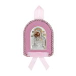 ΑΣΗΜΕΝΙΑ ΕΙΚΟΝΑ ΚΟΥΝΙΑΣ ροζ με την Παναγία MA/D1121E-R