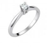 Δαχτυλίδι λευκόχρυσο Κ14 μονόπετρο