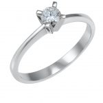 Δαχτυλίδι λευκόχρυσο Κ14 μονόπετρο