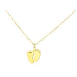 Κολιέ χρυσό baby feet Κρεμαστά Πατουσάκια από ασήμι 925°