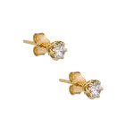 Σκουλαρίκια χρυσά μονόπετρα ασήμι 925°