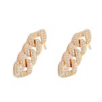 Σκουλαρίκια κρεμαστά gourmet chain σε χρυσό 925°