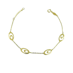 Βραχιόλι χρυσό Eva με οβάλ διάτρητα σχέδια σε Κ9