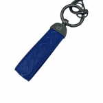 Μπρελόκ Visetti από ατσάλι με το λογότυπο με μπλε δέρμα ΒΕ-MR016