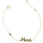 Βραχιόλι χρυσό Νονά από ασήμι 925°