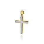 Σταυρός Βάπτισης για Αγόρι Val΄Oro από Δίχρωμο Χρυσό Κ14