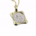 Ζώδιο Υδροχόος δίχρωμο χρυσό-λευκόχρυσο σε 14 καράτια