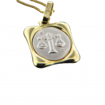 Ζώδιο Ζυγός δίχρωμο χρυσό-λευκόχρυσο σε 14 καράτια