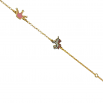 Παιδικό βραχιόλι με unicorn-μονόκερο και κορώνα από 925° ασήμι