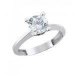 Δαχτυλίδι λευκόχρυσο Κ14 μονόπετρο