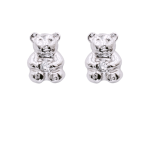 Σκουλαρίκια Teddy bear λευκόχρυσα παιδικά Κ14