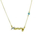 Κολιέ Mommy με Ματάκι σε χρυσό από ασήμι 925°