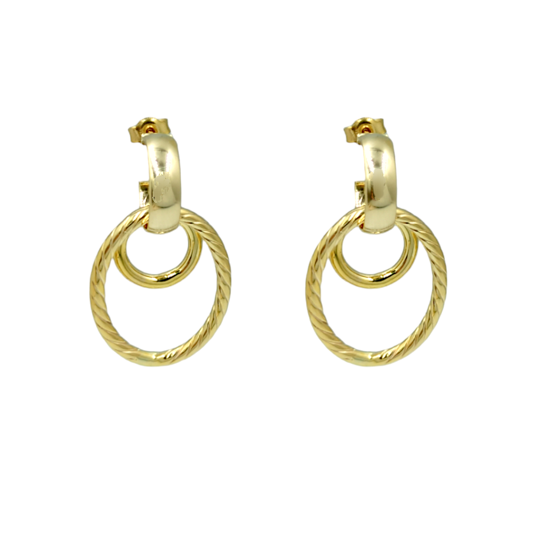 IMG_20240320_121945 Χρυσά κρεμαστά σκουλαρίκια Amaryllis σε Κ14 - Image 1