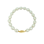 Βραχιόλι με Κ14 χρυσό κούμπωμα και μαργαριτάρια 8-10mm