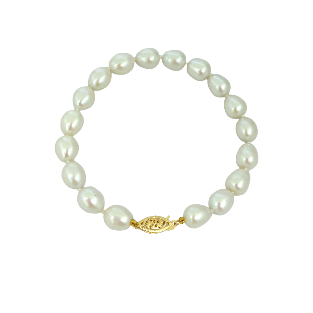 IMG_20240320_122013 Βραχιόλι με Κ14 χρυσό κούμπωμα και μαργαριτάρια 8-10mm - Image 1