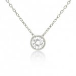 Κολιέ Romy μονόπετρο από ασήμι 925°