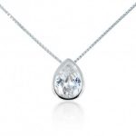 Κολιέ Nicky μονόπετρο σταγόνα από ασήμι 925°