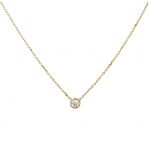 Κολιέ μονόπετρο σε χρυσό Κ14 με ζιργκόν