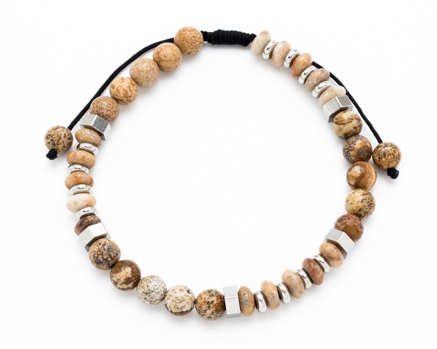 IMG_20240229_102806 Βραχιόλι Μακραμέ Με Χάντρες Ημιπολύτιμων Λίθων L31A-B057-6 - Image 1