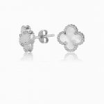 Σκουλαρίκια Evita με φίλντισι από ασήμι 925°