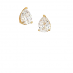 Σκουλαρίκια χρυσά μονόπετρα σε σχήμα σταγόνας από ασήμι 925°