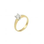 Δαχτυλίδι classic μονόπετρο δίχρωμο Κ14