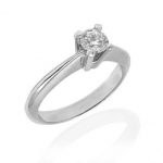 Δαχτυλίδι λευκόχρυσο classic Κ14 μονόπετρο