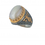 Ανδρικό ΔΑΧΤΥΛΙΔΙ βυζαντινό από ασήμι 925° δίχρωμο με αχάτη