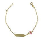 Ταυτότητα βραχιόλι χρυσό με πεταλούδα σε Κ9