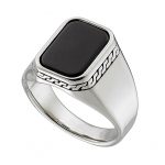 Ανδρικό ΔΑΧΤΥΛΙΔΙ από ασήμι 925° με μάυρο όνυχα