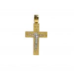 Χρυσός σταυρός με εσταυρωμένο Κ 14