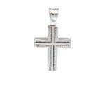 Λευκόχρυσος Val'Oro σταυρός με κρακελέ στο εσωτερικό Κ14