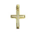 Δίχρωμος σταυρός βάπτισης σε 14Κ