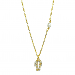 Κολιέ Petite glossy cross από ασήμι 925°
