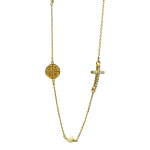 Κολιέ με σταυρό μαργαριτάρια και κωνσταντινάτο από ασήμι 925°